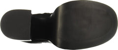 Steve Madden Cobra Black Leather Block Heel High Platform Fashion Ankle Boots