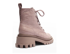 Schutz Sweet Lilac Womens Rounded Toe Lace Up Fashion Chunky Ankle Boots