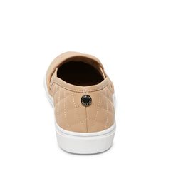 Steve Madden Ecentrcq Sporty Chic Quilted Slip-on Round Toe Low Top Sneaker Nude