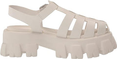 Steve Madden Echo White Ankle Strap Chunky Platform Block Heel Fisherman Sandals