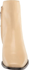 Sam Edelman Thatcher Eggshell Side Zipper Square Toe Low Block Heel Boots