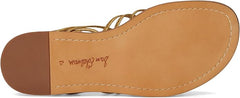 Sam Edelman Raye Gold Open Toe Strappy Gladiator Ankle Strap Flat Sandals