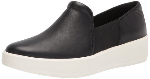 Clarks Layton Band Black Leather White Platform Slip On Wedge Platform Sneakers