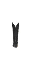 Steve Madden West Black Leather Pull On Pointed Toe Block Heel Western Boots
