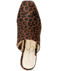 Jessica Simpson Denima Natural Block Heel Slip On Squared Toe Heeled Sandals