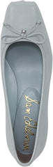 Sam Edelman Rosa Cape Blue Squared Toe Bow Detailed Slip On Block Heeled Pumps