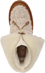 Sam Edelman Olin Natural/Harvest Brown Round Toe Fur Platform Pull On Ankle Boot