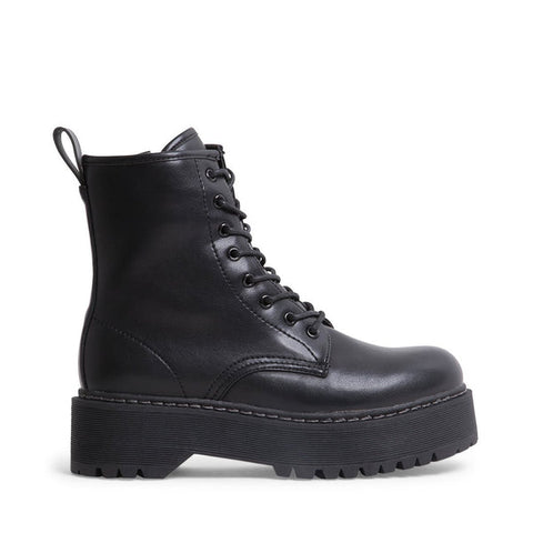 Steve Madden Betty 2.0 Black Rounded Closed Toe Lace Up Classic Combat Boots