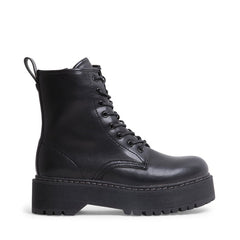 Steve Madden Betty 2.0 Black Rounded Closed Toe Lace Up Classic Combat Boots