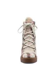 Jessica Simpson Maelyn Wedge Platform Almond-Toe Ankle Boots Light Natural Combo