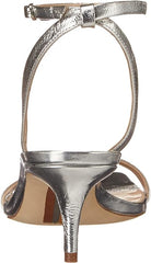 Sam Edelman Rayelle Soft Silver Ankle Strap Open Toe Kitten Heeled Dress Sandals
