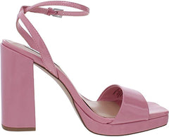 Steve Madden Camaron Pink Patent Ankle Strap Squared Open Toe Platform Sandals