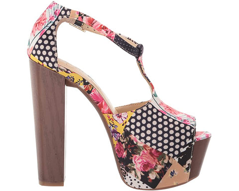 Jessica Simpson Dany T-Strap 5.5" High Heeled Open Toe Pump Platform Sandals