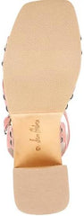 Sam Edelman Rosalind Terra Rose Squared Toe Ankle Strap Block Heeled Sandals