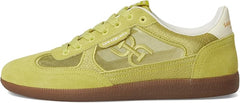 Sam Edelman Kyla Celery Yellow Leather Lace Up Round Toe Low Top Flat Sneakers