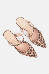 Cole Haan Vandam Dress Mule Leopard Suede Pointed Toe Slip On Dress Pumps