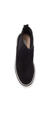 Steve Madden Avery Black Suede Fashion Pull On Platfrom Wedge Chelsea Boots