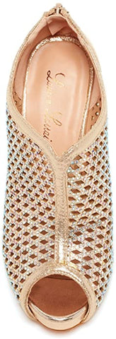 Lauren Lorraine EVA Rhinestone High Platform Peep Toe Glitter Prom Wedding Pump