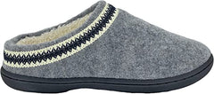 Clarks Indoor and Outdoor Light Grey Slipper Cozy Wool Mule Slip-On Fur Lined Clogs