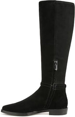 Sam Edelman Clive Black Suede Athletic Calf Square Toe Knee High Fashion Boots