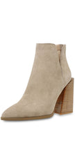 Steve Madden Taylen Tan Suede Zipper Closure Pointed Toe Collar Notched Boots