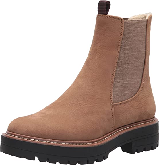 Sam Edelman Laguna Tobacco Leather Chelsea Moto Rounded Toe Pull On Ankle Boots