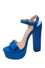 Lauren Lorraine Carly Platform Sandal Satin Prom High Bridal Open Wedding Pump