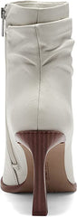 Vince Camuto Presindal New Cream White Leather Pointed Toe Ankle Slouchy Boot