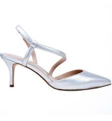 CHARLES BY Charles David Women's Alda Pump Silver Mettalic Pointed Pumps