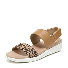 LifeStride Peaceful Leopard Fashion Open Toe Ankle Strap Wedge Heeled Sandals