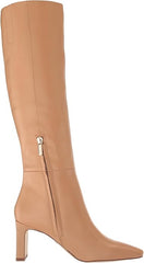 Sam Edelman Sylvia Luxe Tan Pointed Toe Block Heel Knee High Leather Boots