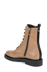 Sam Edelman Elliott Dune Rounded Toe Lace Up Combat Ankle Lug Sole Boots