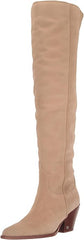 Sam Edelman Julee Tuscan Taupe Rounded Wedge Heeled Over The Knee Fashion Boots
