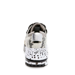 Steve Madden Cliff Chunky Sole Lace Up Platform Fashion Sneakers Natural Snake