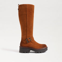 Sam Edelman Carter Stable Brown Buckle Detailed Chunky Heel Knee High Boots