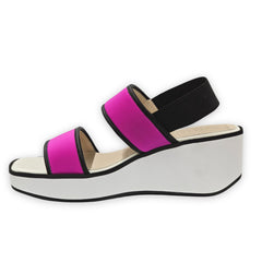 Cecelia New York Believe Berry Slip On Strappy Upper Open Toe Platform Sandals