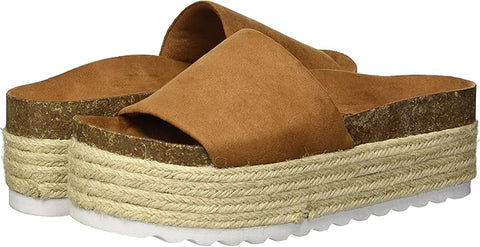 Dirty Laundry Pippa Whiskey Suede Fashion Slip On Wedge Platform Sandals 6.5