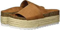 Dirty Laundry Pippa Whiskey Suede Fashion Slip On Wedge Platform Sandals 6.5