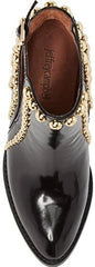 Jeffrey Campbell Rylance Black Box Gold Embellished Cut Out Buckle Ankle Booties