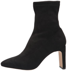 The Drop  Jane Black Fashion Ankle High Heel Pull-On Sock Boot, Black, 7.5