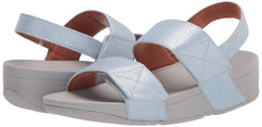 FitFlop Women's Wedge Sandal Mina Light Blue Wedge Mule Sandals