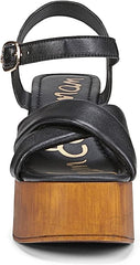 Sam Edelman Suzannah Black Ankle Strap Open Toe Block Heel Platform Sandals