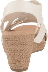 Dr. Scholl's Everlasting White Smooth Open Toe Slingback Wedge Espadrille Sandal