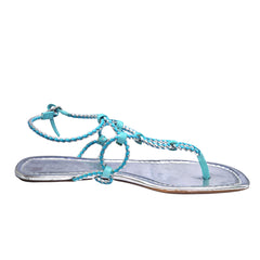 Schutz Veda Celeste Prata Flat Sandals Thong Flat Fashion Strappy Sandals