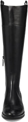 Cole Haan Hampshire Black Leather Round Toe Pull On Stacked Heel Knee High Boots
