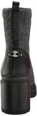 Sam Edelman Rozanna Charcoal Black Knit Fashion Pull On Ankle Boots