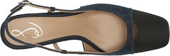 Sam Edelman Tarra Hudson Navy/Black Almond Toe Block Heel Slingback Sandals