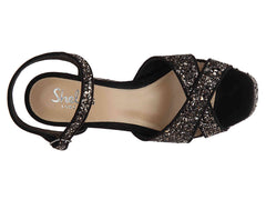 SHELLYS LONDON Annie Pewter Glitter Embellished Heeled Platform Sandal Pump