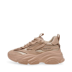 Steve Madden Possession Blush Lace Up Boyfriend Chunky Platform Sneakers