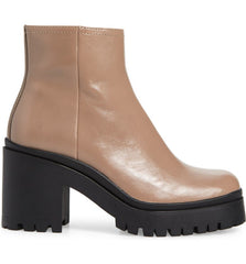 Jeffrey Campbell Anemone Putty Nude Leather Platform Lug Sole Chunky Ankle Boots